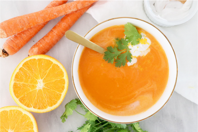 Cách làm cà rốt cho bé ăn dặm với món soup cà rốt nấu với cam