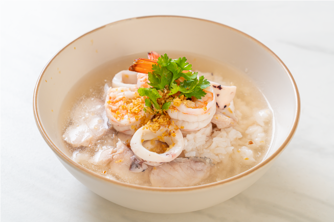 Pumpkin shrimp porridge - Weaning menu for 8 months baby