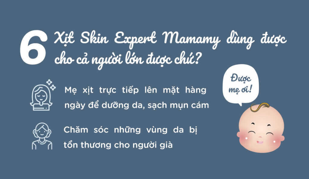 Xịt Skin Expert Mamamy dùng được cho cả người lớn được chứ?