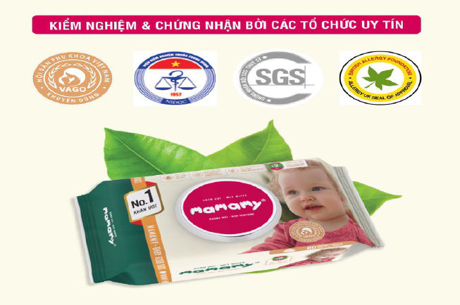 Khăn ướt Mamamy là thương hiệu duy nhất được hội phụ sản khoa Việt Nam khuyên dùng
