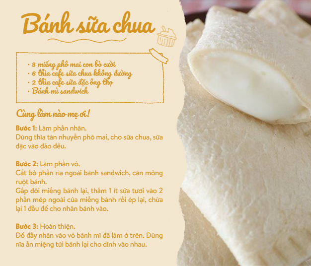 Bánh sữa chua – món ăn vặt cho bé “mê ly”