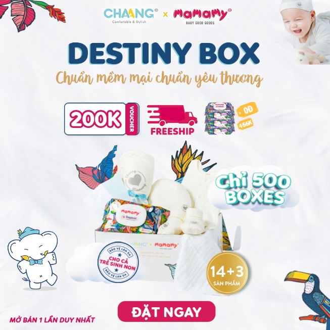 Set quần áo trẻ sơ sinh Destiny Box từ Mamamy x Chaang.