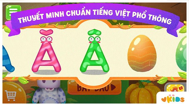 Phần mềm giúp bé học chữ cái: Bé học bảng chữ cái Tiếng Việt 