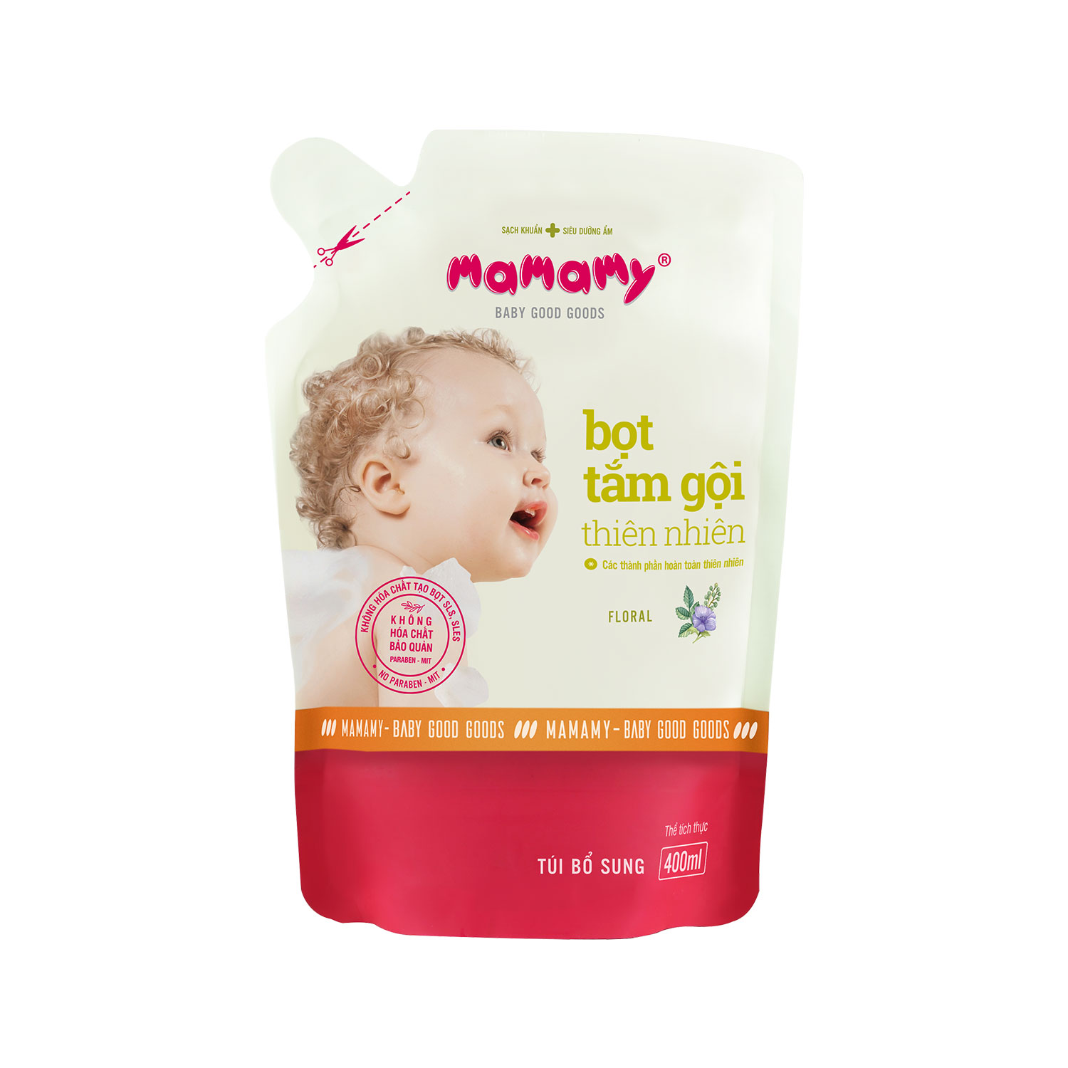 [Quà tặng] Bọt tắm gội thiên nhiên Mamamy 400ml