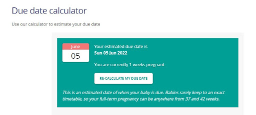 Công cụ tính ngày dự sinh Online Pregnancy birth and baby