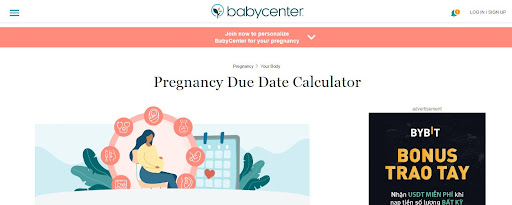 Công cụ tính ngày dự sinh Online BabyCenter