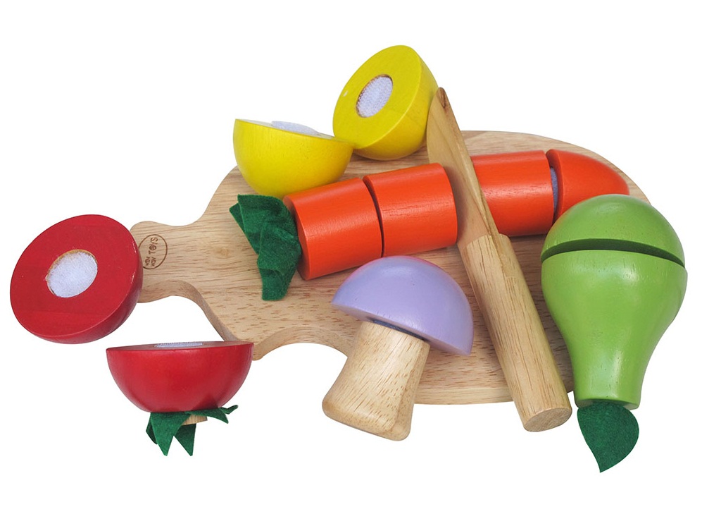 Bộ đồ chơi nhà bếp cho bé tự do trổ tài nấu nướng với 5 loại trái cây củ quả khác nhau