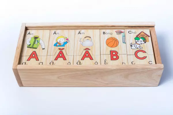 Bộ tìm chữ cái tiếng Việt bằng gỗ cho bé 2 tuổi