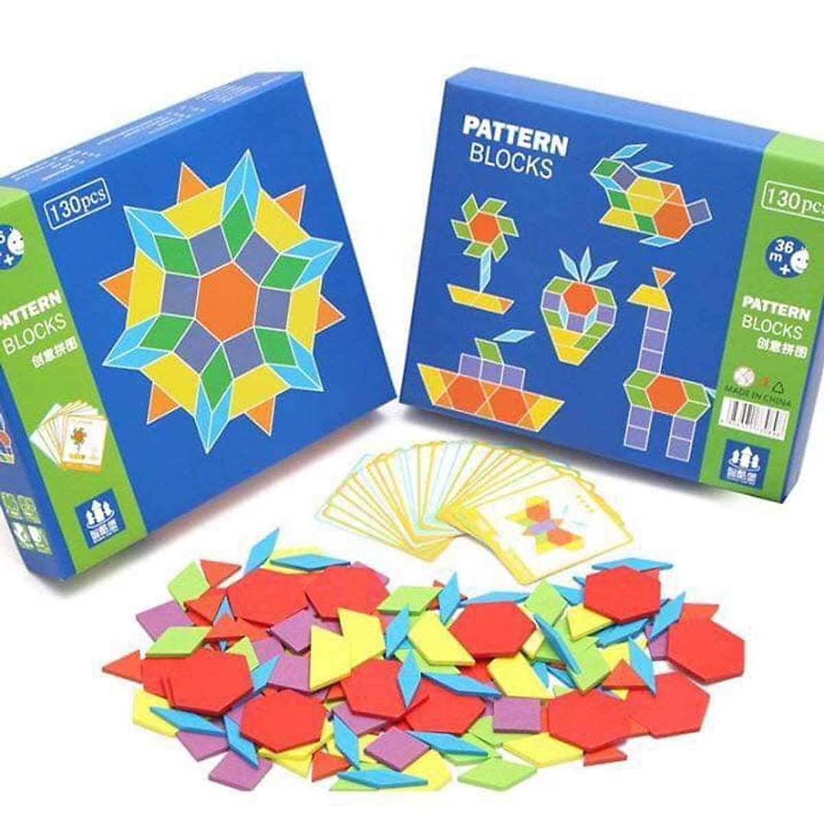 Đồ chơi xếp hình khối Pattern Block cho bé 2 tuổi