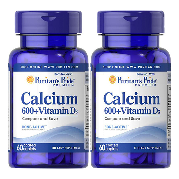Puritan’s Pride Calcium 600+ Vitamin D3 60 viên