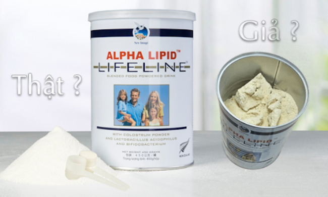 Sữa Alpha Lipid thật có vỏ hộp sắc nét, màu sắc hài hòa 