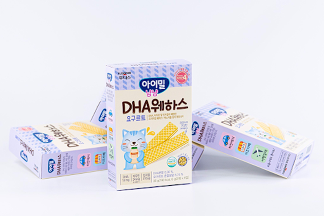 Bánh xốp ăn dặm IlDong vị sữa chua chứa hàm lượng DHA cao giúp hỗ trợ phát triển não bộ, trí thông minh của bé