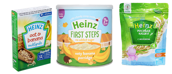 Bột ăn mặn Heinz được nhiều mẹ lựa chọn vì hương vị mới lạ khiến các bé hứng thú