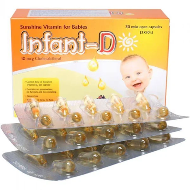  Vitamin D3 dạng viên nang mềm CMPS Infant-D giúp bé dễ uống