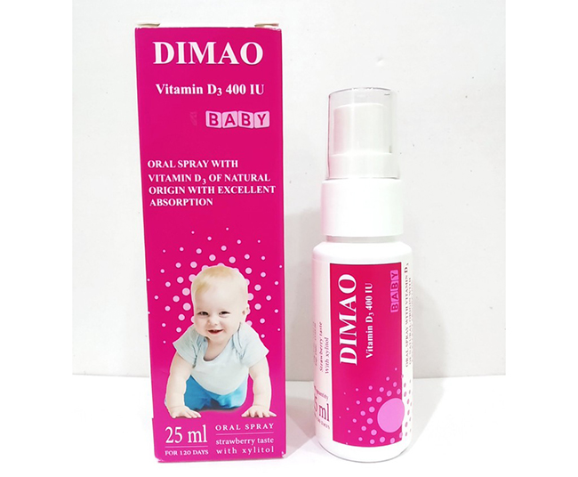 Vitamin D3 Dimao Oral Spray có vị dâu thơm ngọt khiến bé thích thú