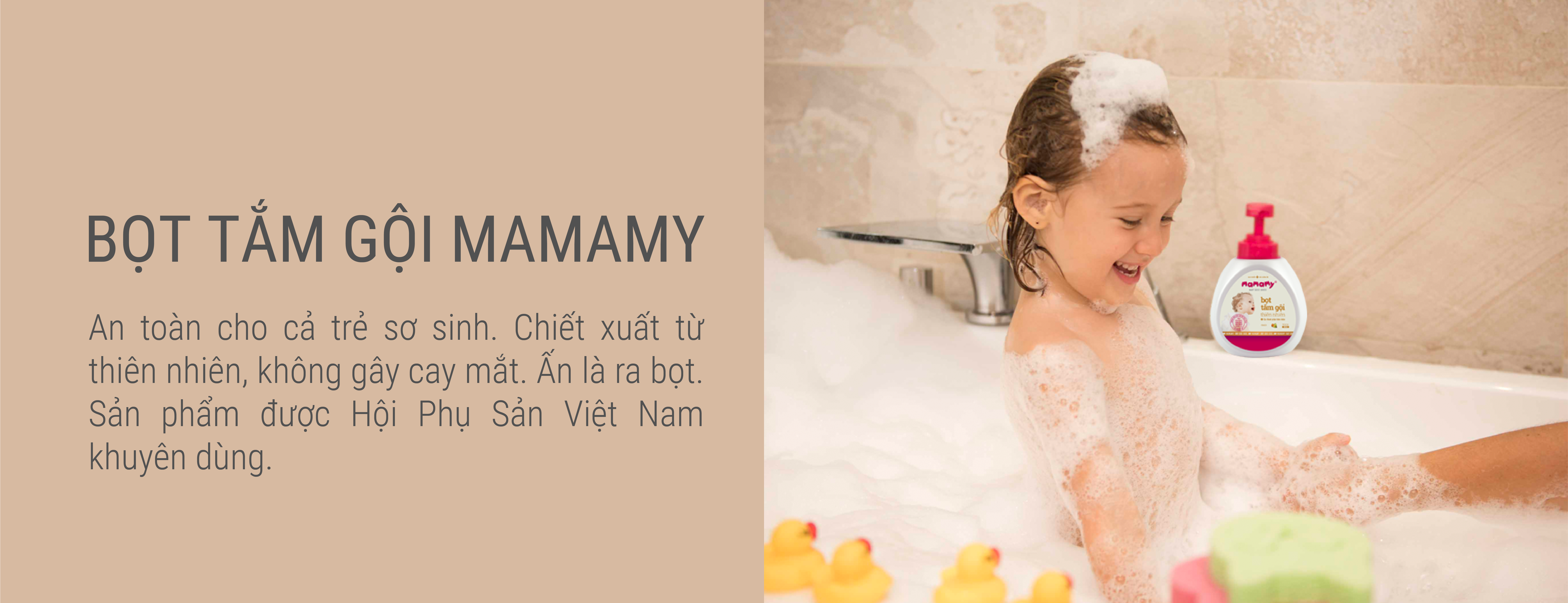 Bọt tắm gội thiên nhiên Mamamy