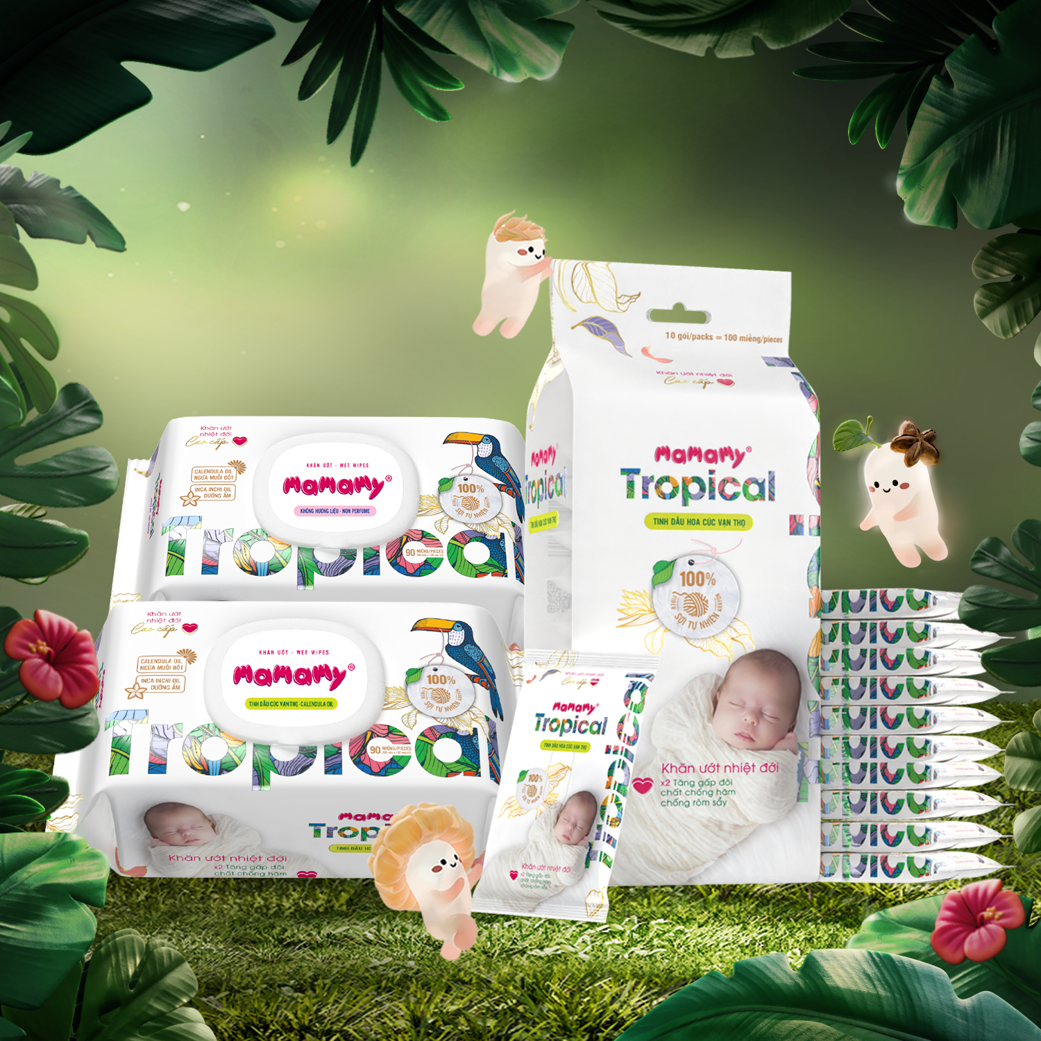 Khăn ướt nhiệt đới Mamamy Tropical
